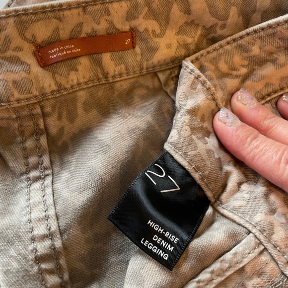 NWOT Anthropologie Pilcro Flocked High-Rise Denim Leggings Size 27 - Picture 6 of 14